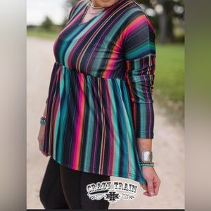 Price drop!!!!Crazy Train beautiful long sleeve top size Med tts new with tags
